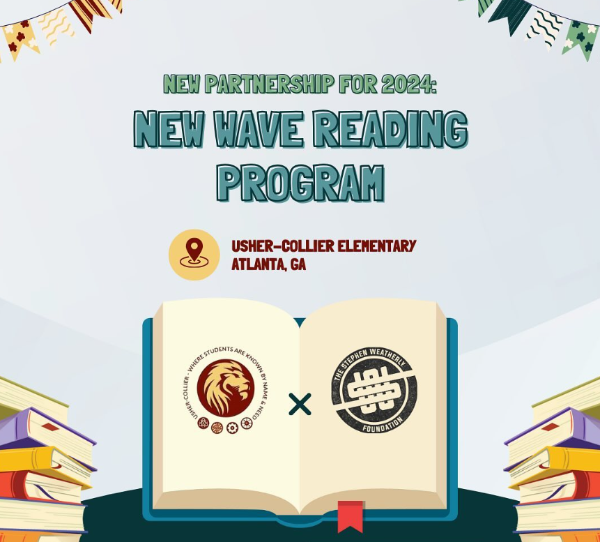 Flyer describing the new wave reading program partnership with usher collier elementary.